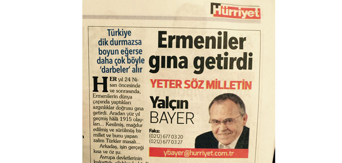 Yalçın Bayer'den ırkçılık kokan köşe yazısı