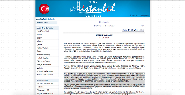 Barış yürüyüşü yasaklandı