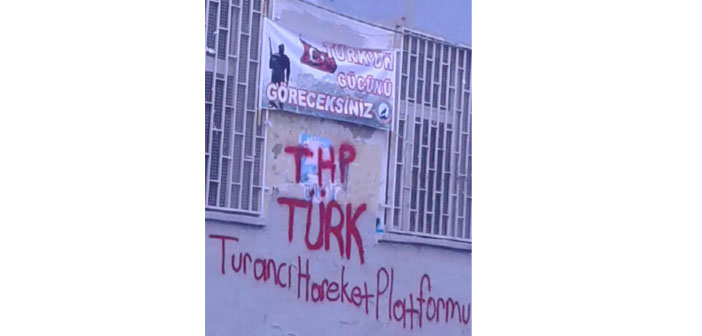 HDP ilçe binası duvarında “Türk’ün gücünü göreceksiniz” tehdidi