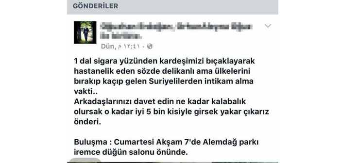 Suriyelilere linç planı