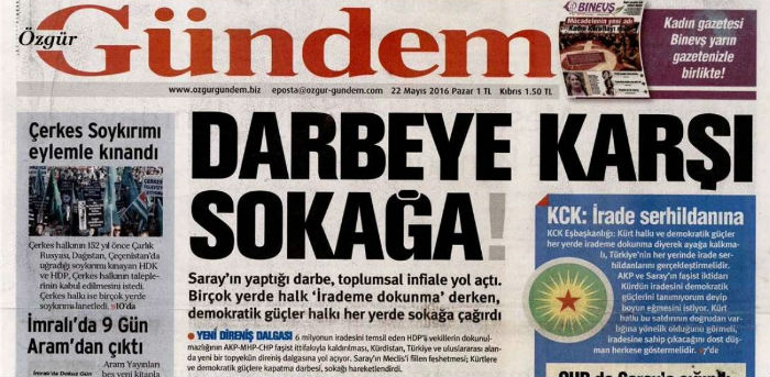 Özgür Gündem’e kapatma, polis baskını ve gözaltılar