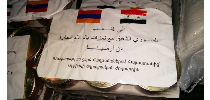 Ermenistan'dan Halep'e insani yardım desteği