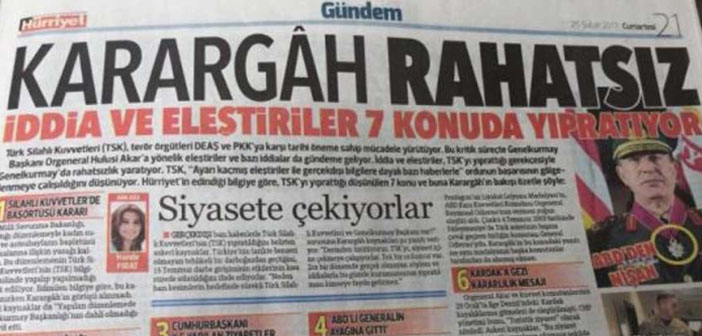 'Karargah rahatsız' haberine soruşturma