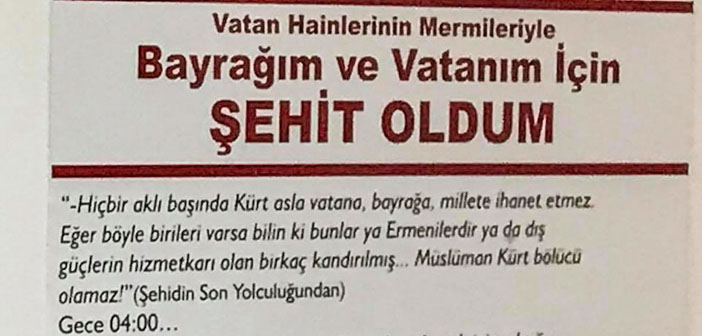 15 Temmuz için ırkçı pano