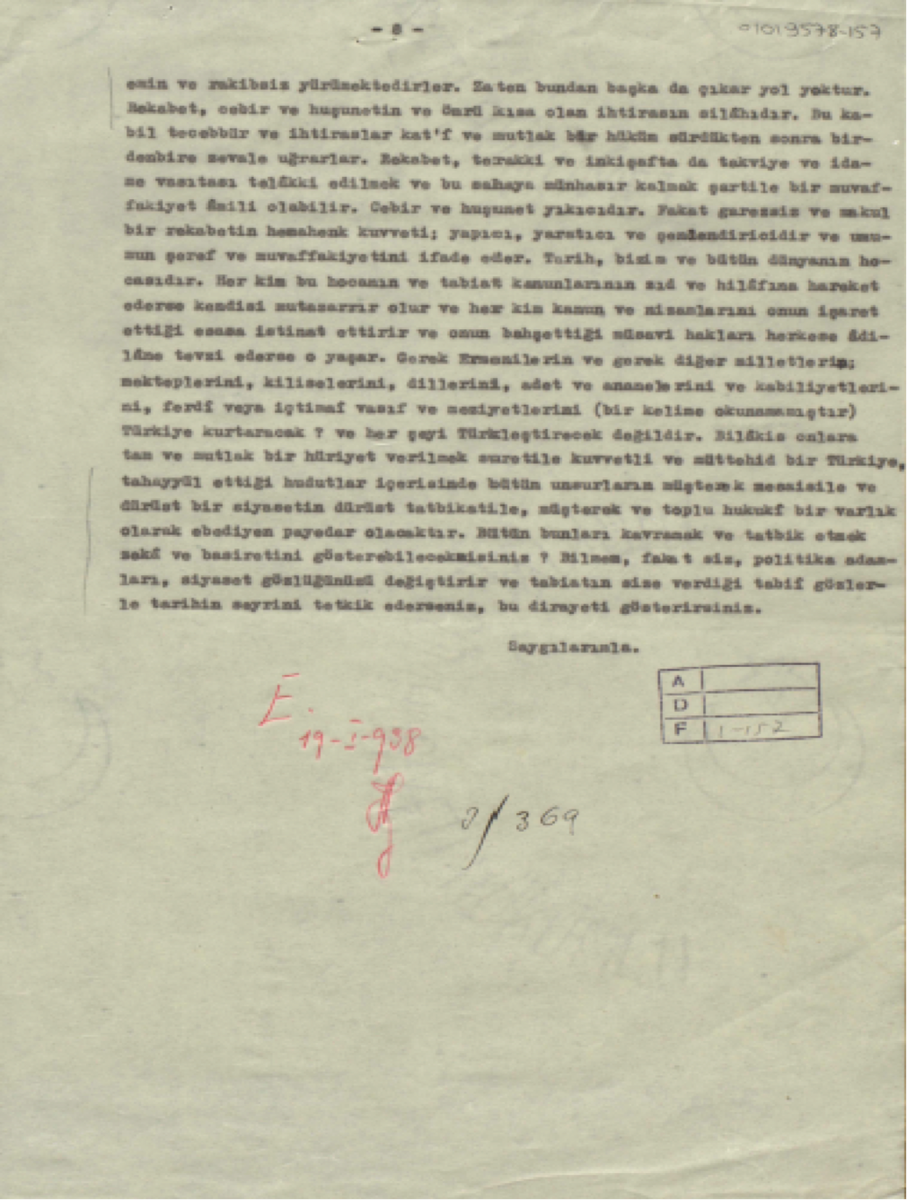 Mektubun son sayfası