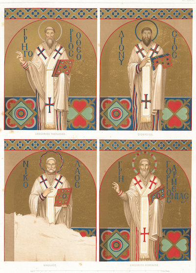 Salzenberg'in çizimiyle Krikor Lusavoriç, altta sağda