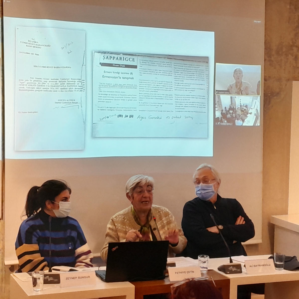 Zeynep Sungur, Fethiye Çetin, Ali Bayramoğlu (FOTO: Berge Arabian)