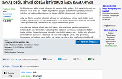 "Savaş Değil, Siyasi Çözüm İstiyoruz!" İmza Kampanyası